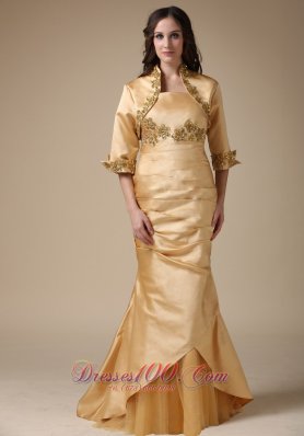 Mermaid Gold Mother Of Bride Dress With Jacket