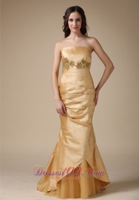 Mermaid Gold Mother Of Bride Dress With Jacket