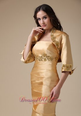 Mermaid Gold Mother Of Bride Dress With Jacket