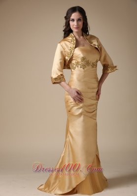 Mermaid Gold Mother Of Bride Dress With Jacket