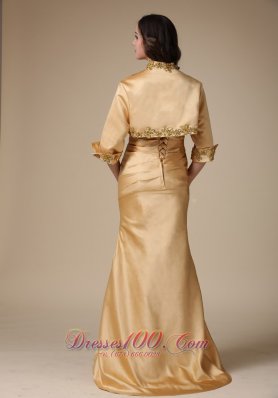 Mermaid Gold Mother Of Bride Dress With Jacket