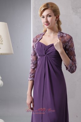 Elegant Purple Sweetheart Ruched Chiffon Prom Dress