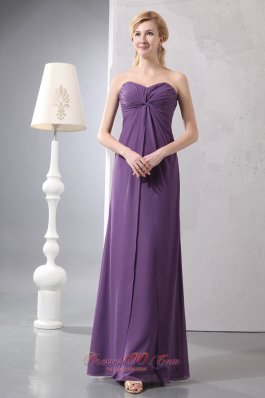 Elegant Purple Sweetheart Ruched Chiffon Prom Dress