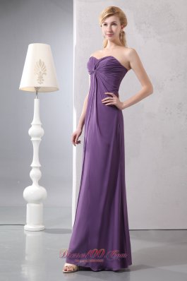 Elegant Purple Sweetheart Ruched Chiffon Prom Dress