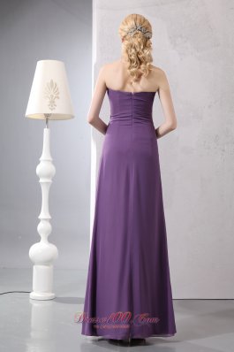 Elegant Purple Sweetheart Ruched Chiffon Prom Dress