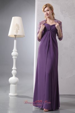 Elegant Purple Sweetheart Ruched Chiffon Prom Dress