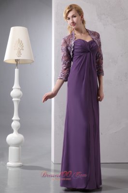 Elegant Purple Sweetheart Ruched Chiffon Prom Dress