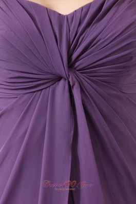 Elegant Purple Sweetheart Ruched Chiffon Prom Dress