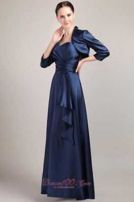 Navy Blue Halter Waistband Mother of the Bride Dress