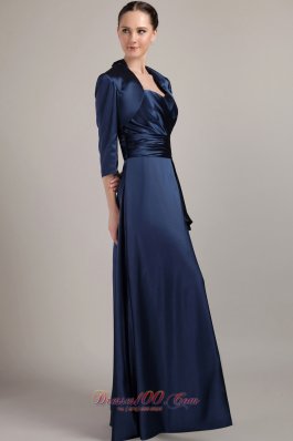 Navy Blue Halter Waistband Mother of the Bride Dress