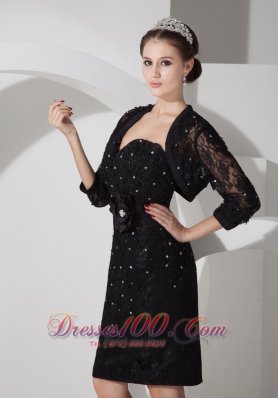 Sweetheart Beading Belt Black Prom Dress