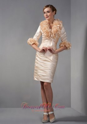 Jacket Ruch Champagne Short Mother Of The Bride Dress