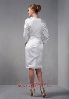 Ivory V-neck Ruch Mother Of The Bride Dress