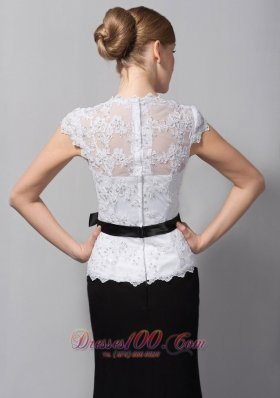 Square Neck Sash Lace Mother Of The Bride Dress