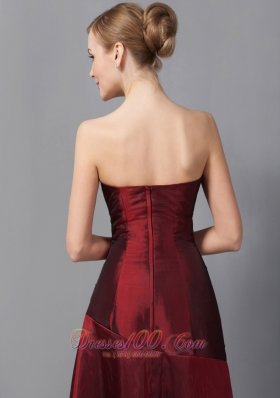 Burgundy Ruch Taffeta Mother Of The Bride Dress