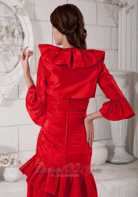 Ruch Sweetheart Sleeves Red Mother of the Bride Dress