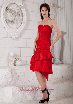 Ruch Sweetheart Sleeves Red Mother of the Bride Dress