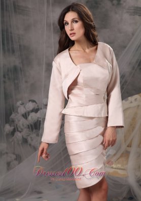 Satin Ruch Knee-length Mother of the Bride Dress