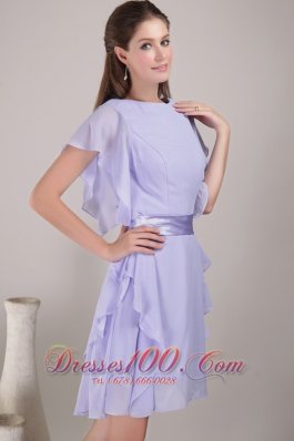 Bateau Sash Ruch Lilac Mother Of The Bride Dress