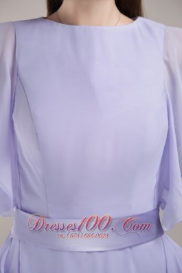 Bateau Sash Ruch Lilac Mother Of The Bride Dress