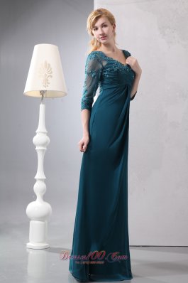 V-neck Lace Sleeves Chiffon Mother of The Groom Dresses