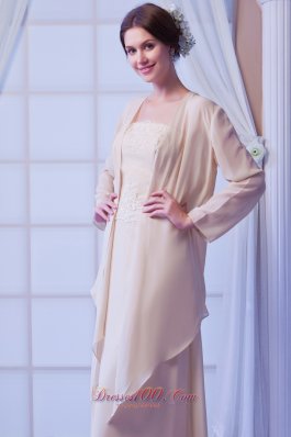 Chiffon Appliques Beaded Mother Of The Bride Dress