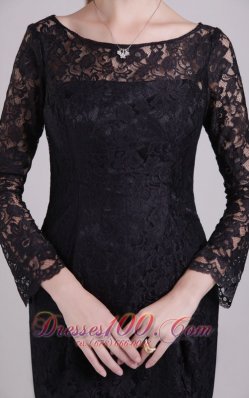 Black Scoop Mini-length Mother of Bride Dress