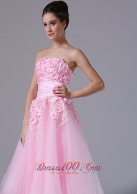 Discount Pink Handle-Made Flower Wedding Dress