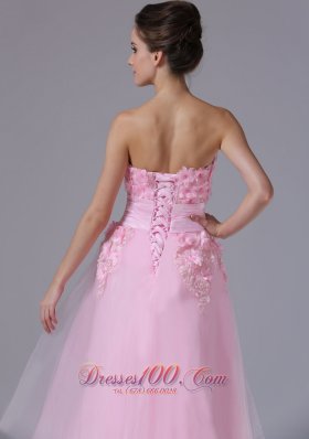 Discount Pink Handle-Made Flower Wedding Dress