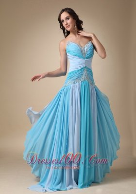 Multi-color Brush Train Appliques Sweetheart Prom Dress