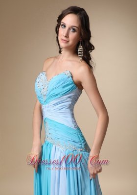 Multi-color Brush Train Appliques Sweetheart Prom Dress