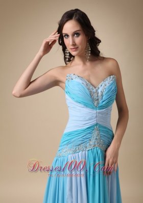 Multi-color Brush Train Appliques Sweetheart Prom Dress