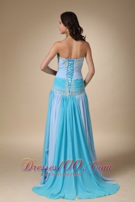 Multi-color Brush Train Appliques Sweetheart Prom Dress