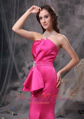 Bowknot Mermaid Brush Train Prom Evening Dress