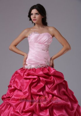 Coral and Rose Pink Ruffles Dress For Military Ball Gowns