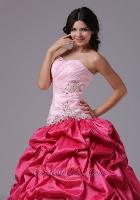 Coral and Rose Pink Ruffles Dress For Military Ball Gowns