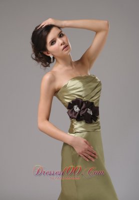 Prom Dress Mermaid Olive Green With Black Sash