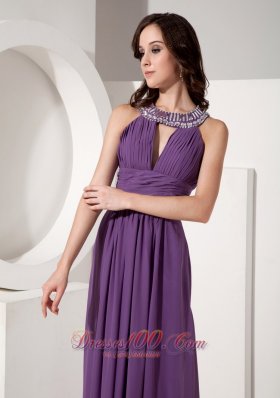 Scoop Neck Evening Dress Ruched Decorated Evening Dress