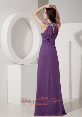 Scoop Neck Evening Dress Ruched Decorated Evening Dress