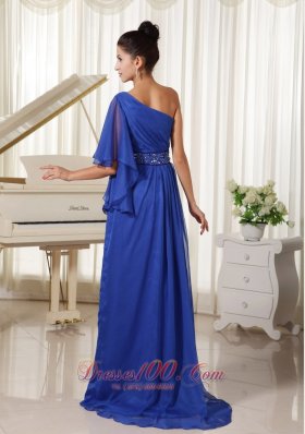 One Shoulder With 1/2-length Sleeve Mother Of The Bride Dress