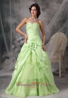 Beading Hand Made Flower Layered Ruffles Prom Gowns