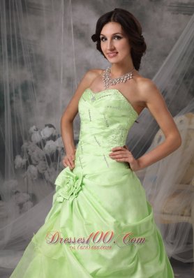 Beading Hand Made Flower Layered Ruffles Prom Gowns