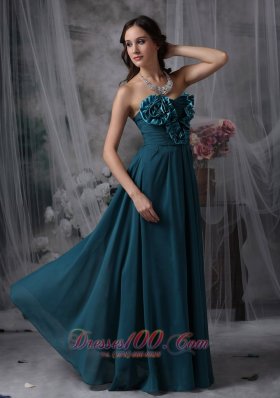 Bridesmaid Dress Floral Trimmed Decorated Front Chiffon