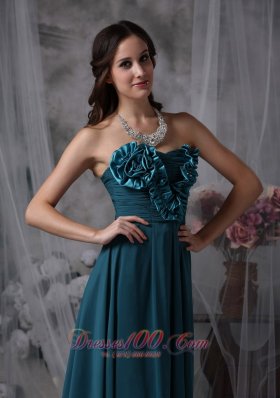 Bridesmaid Dress Floral Trimmed Decorated Front Chiffon