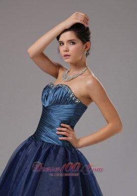 A-line Organza and Taffeta Ruched Prom Dress