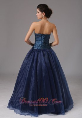 A-line Organza and Taffeta Ruched Prom Dress