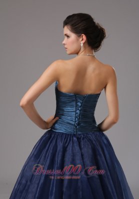 A-line Organza and Taffeta Ruched Prom Dress