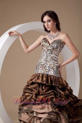 Taffeta and Leopard Pick-ups Quinceanera Dress 2013