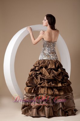 Taffeta and Leopard Pick-ups Quinceanera Dress 2013