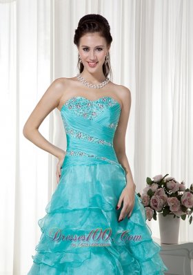 Brush Train Organza Beading Prom / Evening Dress HL